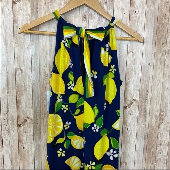 Trina Turk Rancho Lemon Print High Halter Dress Size XS - Picture 9 of 13